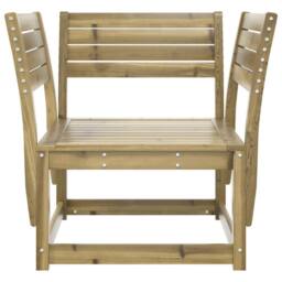 Berkfield Home Beautiful Garden Chair Impregnated Wood Pine in Brown - thumbnail 4