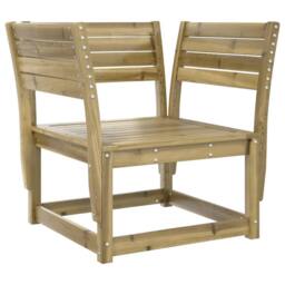 Berkfield Home Beautiful Garden Chair Impregnated Wood Pine in Brown - thumbnail 3
