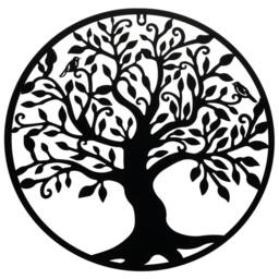 mysmartbuy Tree of Life Garden Wall Art - Decorative Iron Indoor Outdoor Ornament with Integral Hanging Hook - Measures 45cm Diameter in Black - thumbnail 2