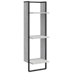 Berkfield Home 3-Tier Wall Shelf Grey Sonoma 30x25x100 cm Engineered Wood - Size: 30 x 25 x 100 cm - thumbnail 2
