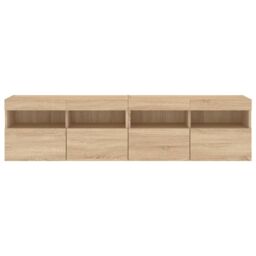 Berkfield Home TV Wall Cabinets with LED Lights 2 pcs Sonoma Oak 80x30x40 cm in Brown - Size: 80 x 30 x 40 cm - thumbnail 9
