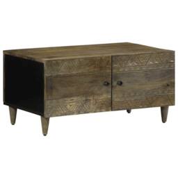 Berkfield Home Beautiful Coffee Table Light Grey 80x50x40 cm Solid Wood Mango - Size: 80 x 50 x 40 cm - thumbnail 2