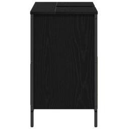 Berkfield Home Bathroom Basin Cabinet with Drawers Black Oak 60x34.5x60 cm - thumbnail 7