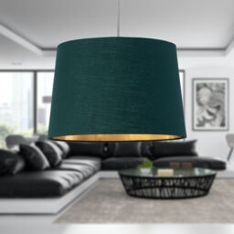 First Choice Lighting Zoey - Dark Green with Gold Inner 28cm Easy Fit Pendant or Lamp Shade - thumbnail 4