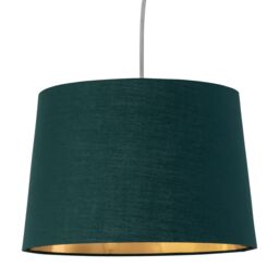 First Choice Lighting Zoey - Dark Green with Gold Inner 28cm Easy Fit Pendant or Lamp Shade