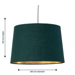 First Choice Lighting Zoey - Dark Green with Gold Inner 28cm Easy Fit Pendant or Lamp Shade - thumbnail 6