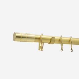 New Edge Blinds Brushed Gold 28mm Barrel Fixed Length Metal Curtain Pole - Size: 260 cm - thumbnail 2