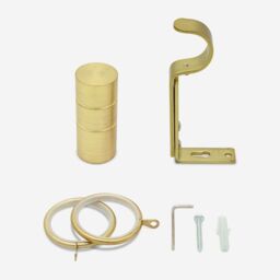 New Edge Blinds Brushed Gold 28mm Barrel Fixed Length Metal Curtain Pole - Size: 260 cm - thumbnail 3