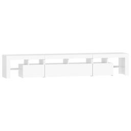 Berkfield Home TV Cabinet with LED Lights White 230x36.5x40 cm - thumbnail 8