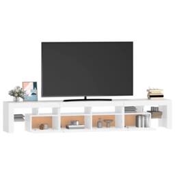 Berkfield Home TV Cabinet with LED Lights White 230x36.5x40 cm - thumbnail 6