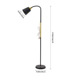 Nordara Adjustable Floor Lamp Reading Light Standing Lamp ﻿ in Black - thumbnail 2