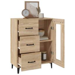 Berkfield Home Sideboard Sonoma Oak 69.5x34x90 cm Engineered Wood in Light Tan - thumbnail 5