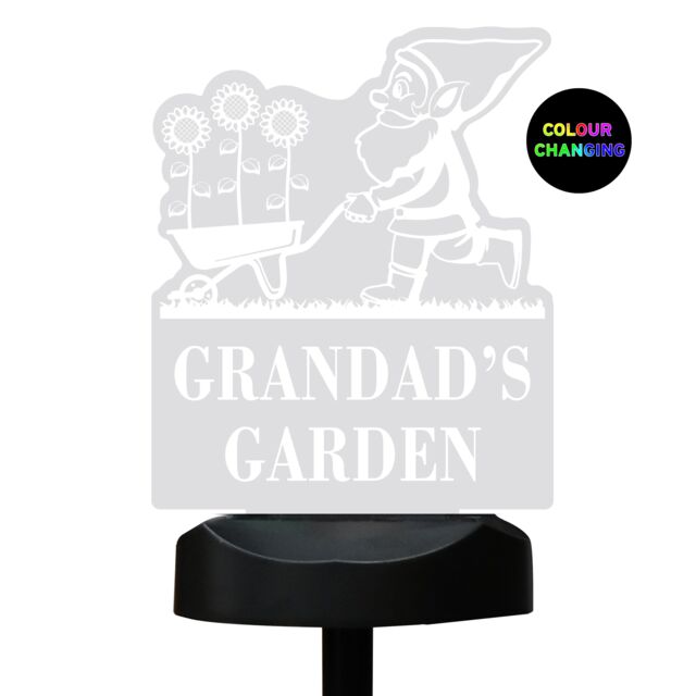 Personalised Memento Company Personalised Gnome Garden Outdoor Solar Light in Clear - image 1