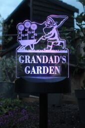Personalised Memento Company Personalised Gnome Garden Outdoor Solar Light in Clear - thumbnail 3