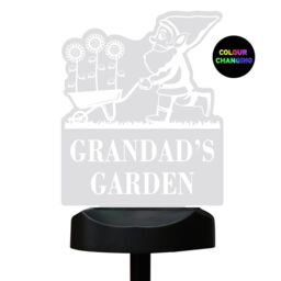 Personalised Memento Company Personalised Gnome Garden Outdoor Solar Light in Clear - thumbnail 1