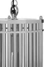Orsina Chrome Wireframe Table Lamp with Linen Shade, Contemporary Curved Accent Lamp for Living Room in Silver - thumbnail 3