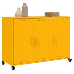 Berkfield Home Sideboard Mustard Yellow 100.5x39x72 cm Steel - thumbnail 4