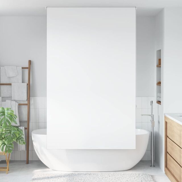 Berkfield Home Shower Roller Blind 120x240 cm Fabric Width 116 cm in White - image 1
