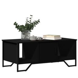 Berkfield Home Coffee Table Black 100x51x40 cm Engineered Wood - Size: 100 x 51 x 40 cm - thumbnail 4