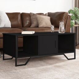 Berkfield Home Coffee Table Black 100x51x40 cm Engineered Wood - Size: 100 x 51 x 40 cm - thumbnail 1
