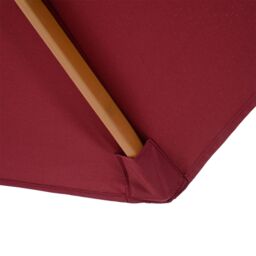 OUTSUNNY 3m Fir Wooden Garden Parasol Sun Shade Outdoor Umbrella Canopy in Red - thumbnail 8