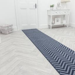 runrug Hallway Carpet Runner Rug - Soft & Comfy, 9mm - 'Epaulet' in Blue - Size: 60 cm x 180 cm - thumbnail 3
