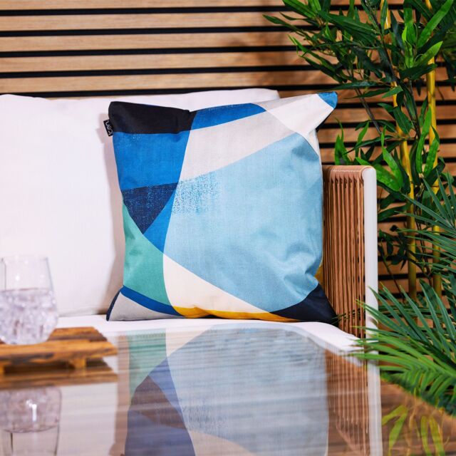 icon Indoor & Outdoor Abstract Waterproof Cushion Yellow - Size: 43 cm x 43 cm - image 1