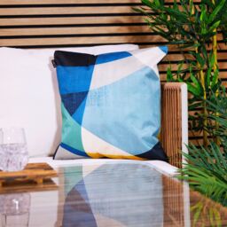 icon Indoor & Outdoor Abstract Waterproof Cushion Yellow - Size: 43 cm x 43 cm - thumbnail 1