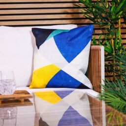 icon Indoor & Outdoor Abstract Waterproof Cushion Yellow - Size: 43 cm x 43 cm - thumbnail 2