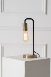 K LIVING Caitlin Industrial Filament Bulb Table Desk Lamp (Antique Brass) in Gold - thumbnail 1
