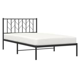 Berkfield Home Metal Bed Frame without Mattress with Headboard Black 107x203cm - Size: 107x203 cm - thumbnail 3