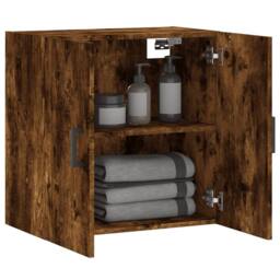Berkfield Home Wall Cabinet Smoked Oak 60x31x60 cm Engineered Wood in Brown - Size: 60 x 31 x 60 cm - thumbnail 4