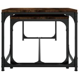 Berkfield Home Sturdy Coffee Tables 2 pcs Smoked Oak Engineered Wood in Brown - thumbnail 5