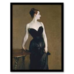 "Artery8 Madame X Portrait Painting Sargent Framed Wall Art Print in Brown - Size: W12"" x H16""" - thumbnail 1