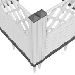 Berkfield Home Beautiful Garden Planter with Pegs White 123.5x43.5x43.5 cm PP - thumbnail 7