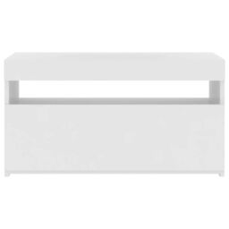 Berkfield Home TV Cabinet with LED Lights White 75x35x40 cm - Size: 75 x 35 x 40 cm - thumbnail 5