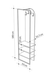 FWStyle Hallway Furniture Shoe Storage Unit Coat Rack White Tall Slim - thumbnail 4