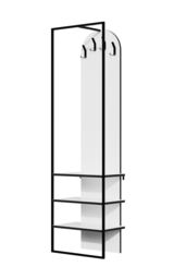 FWStyle Hallway Furniture Shoe Storage Unit Coat Rack White Tall Slim - thumbnail 3