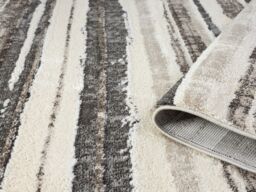 Desire Rugs Eleanor Modern Embossed Living Room Area Rug - Striped Design in Taupe - Size: 200 cm x 290 cm - thumbnail 3