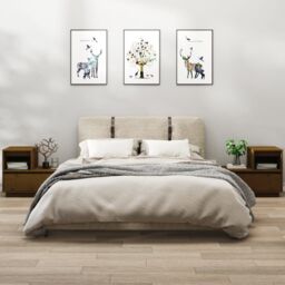 Berkfield Home Bedside Cabinets 2 pcs Honey Brown 60x34x51 cm Solid Wood Pine - Size: 60 x 34 x 51 cm - thumbnail 1