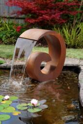 Primrose Sentosa Corten Steel Cascade Water Feature Without Reservoir 65cm in Brown - thumbnail 1