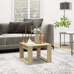 Berkfield Home Side Table Sonoma Oak 50x50x35 cm Engineered Wood in Brown - Size: 50 x 50 x 35 cm - thumbnail 1