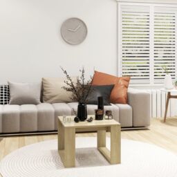 Berkfield Home Side Table Sonoma Oak 50x50x35 cm Engineered Wood in Brown - Size: 50 x 50 x 35 cm - thumbnail 3