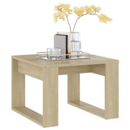 Berkfield Home Side Table Sonoma Oak 50x50x35 cm Engineered Wood in Brown - Size: 50 x 50 x 35 cm - thumbnail 4