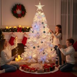 Shatchi White Alaskan Pine Christmas Tree - Full & Bushy Artificial Tree - Size: 6ft - thumbnail 1