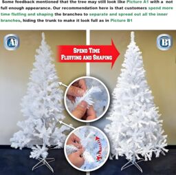 Shatchi White Alaskan Pine Christmas Tree - Full & Bushy Artificial Tree - Size: 6ft - thumbnail 9