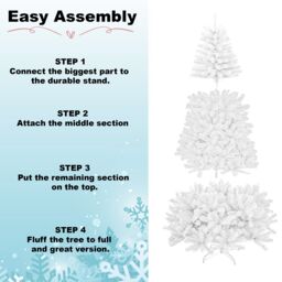 Shatchi White Alaskan Pine Christmas Tree - Full & Bushy Artificial Tree - Size: 6ft - thumbnail 6