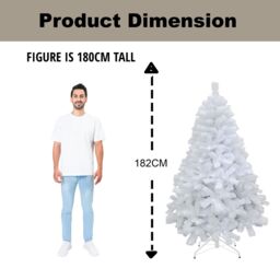 Shatchi White Alaskan Pine Christmas Tree - Full & Bushy Artificial Tree - Size: 6ft - thumbnail 5