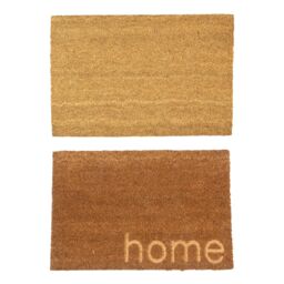 Nicola Spring Coir Door Mat Set - 60 x 40cm - Embossed Home in Brown - Size: 40 cm x 60 cm - thumbnail 1