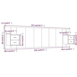 Berkfield Home Classic Bed Headboard with Cabinets Concrete Grey Engineered Wood - thumbnail 9